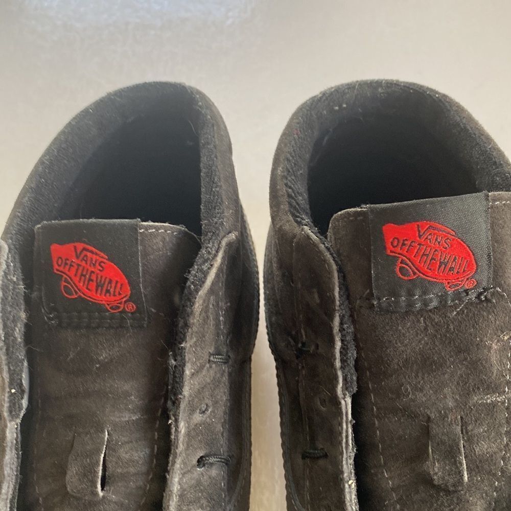 VANS UNISEX Black Suede Leather Mid Top Sneakers Size 7 Men’s/ 8.5 Women’s - Picture 10 of 10